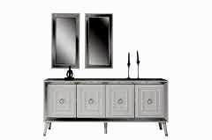 Beyaz Zambak Krom Yemek Odası Takımı